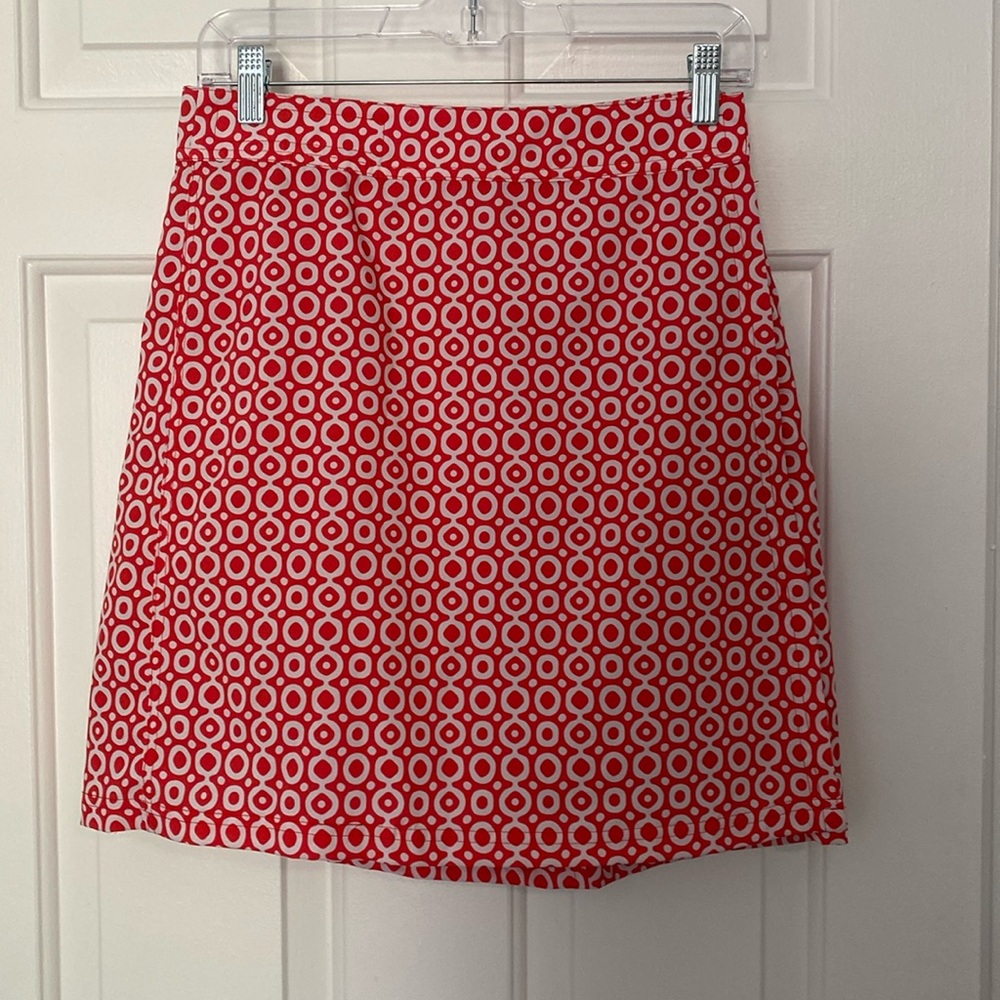 RIP SKIRT Sz S Hawaii Ikat Circle Polka Dot Print Wrap Casual Skirt